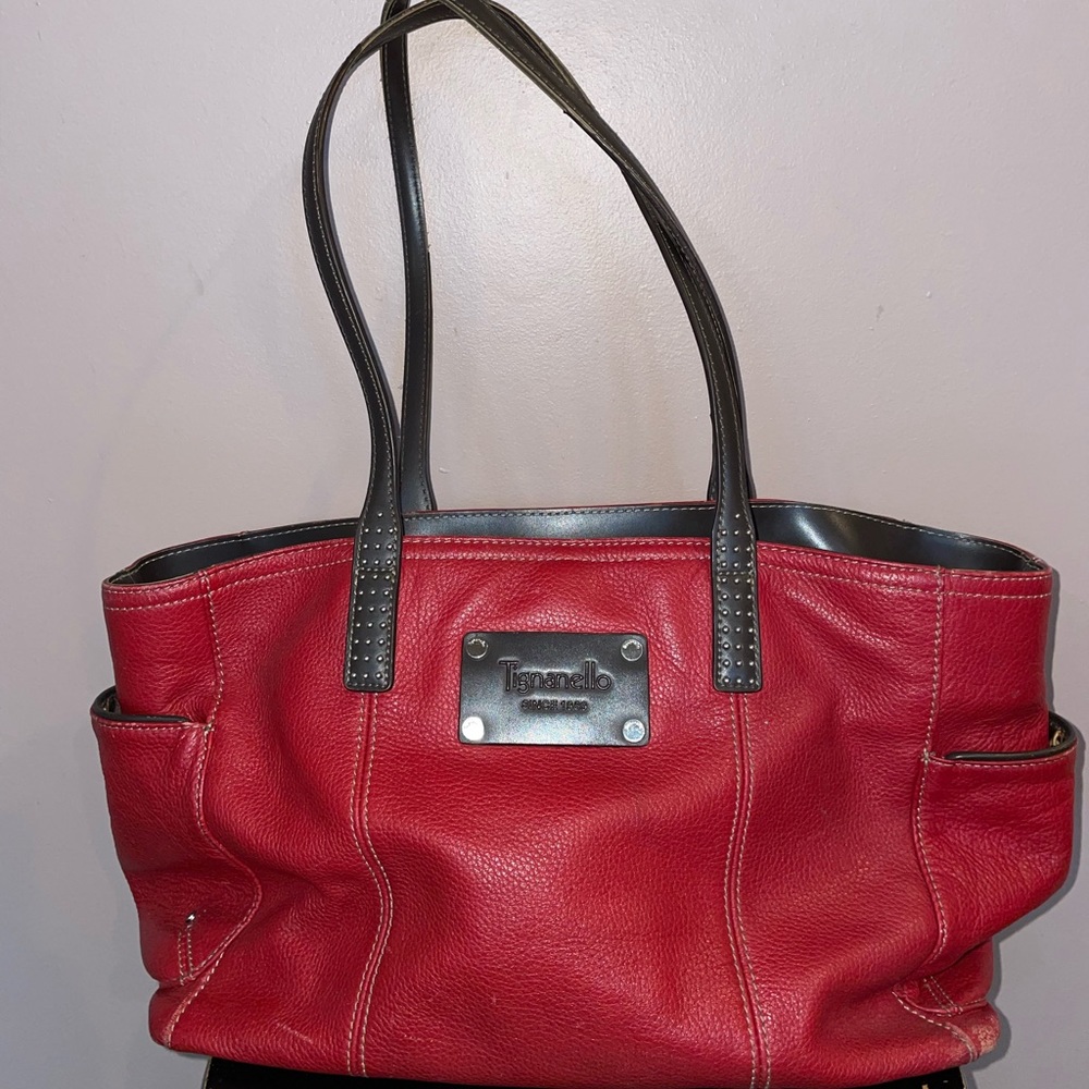 Genuine leather Tignanello tote bag